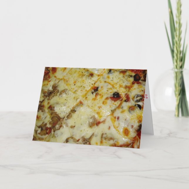 Cartão de Aniversário "Half & Half Pizza" (Frente)