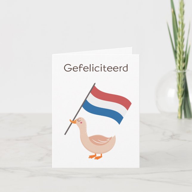 Cartão de Aniversário Holandês - Gefeliciteerd (Frente)