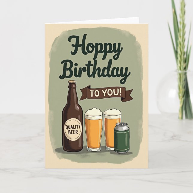 Cartão de Aniversário Hoppy Brew (Frente)
