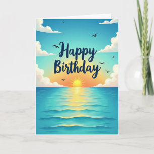 Cartão de Aniversário Horizonte Radiante