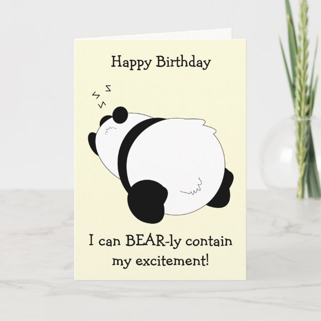 Cartão de Aniversário Humorístico Panda Bear (Frente)