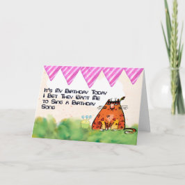 Cartão de aniversário humorístico para um gato