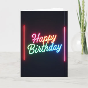 Cartão de Aniversário Iluminado com Letreiro