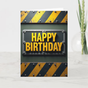 Cartão de Aniversário Industrial Ousado