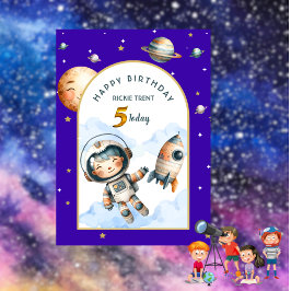 Cartão de Aniversário Infantil Fora deste Mundo