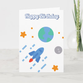 Cartão de Aniversário Infantil Temático Espacial P