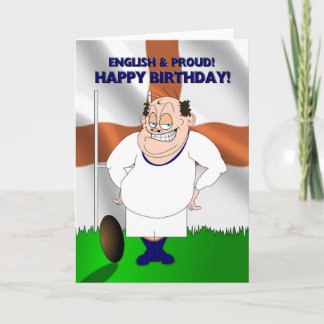 Cartão de aniversário inglês e orgulhoso do rugby