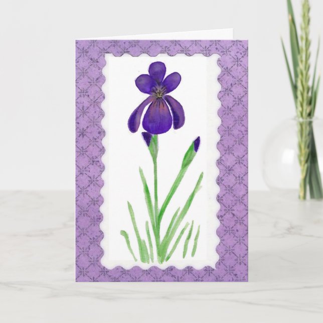 Cartão de Aniversário Iris Watercolor (Frente)