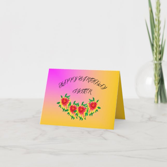 Cartão de aniversário: Irmã (Frente)