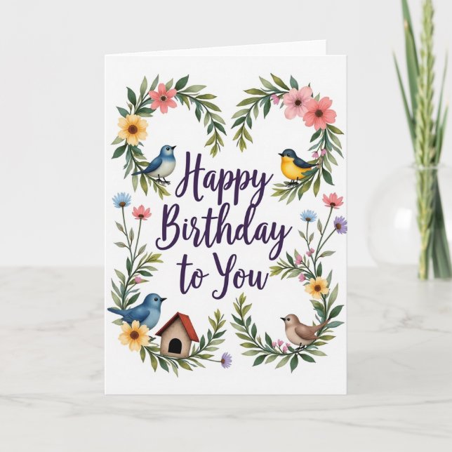 Cartão de Aniversário Jardim Alegria (Frente)
