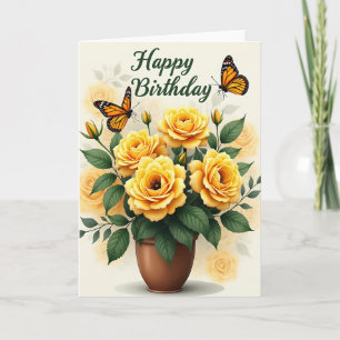 Cartão de Aniversário Jardim Floral