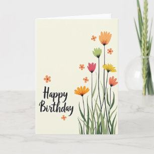 Cartão de Aniversário Jardim Florido