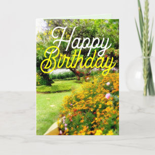 Cartão de Aniversário Jardim Sonhador de Flores