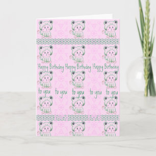 Cartão de aniversário Kittenfrog