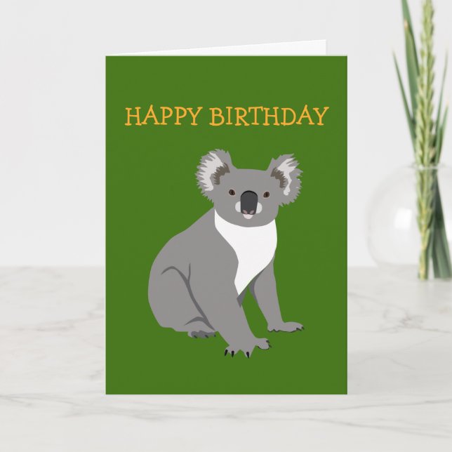 Cartão de Aniversário Koala (Frente)