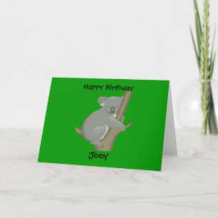 Cartão de Aniversário Koala para Crianças Perso