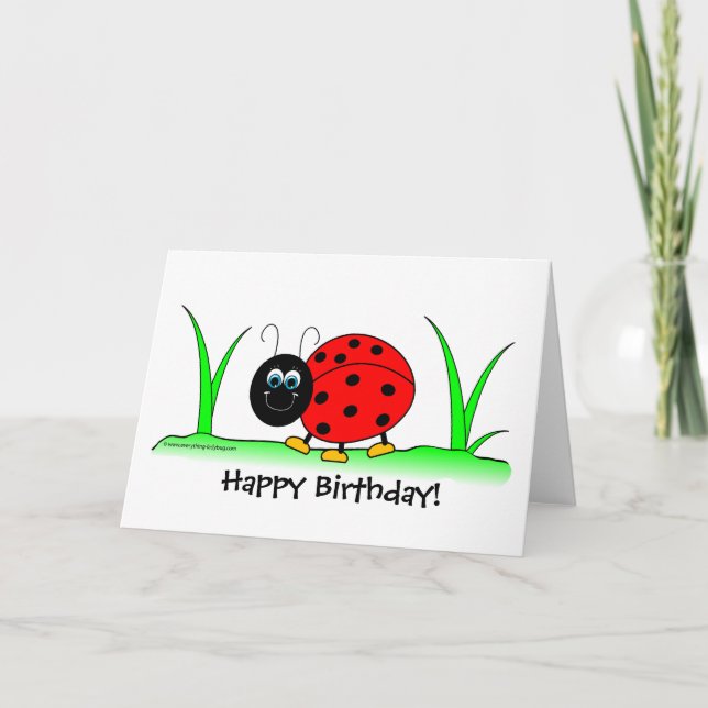 Cartão de Aniversário Ladybug (Frente)