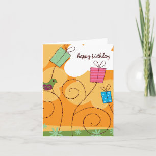 Cartão de Aniversário Laranja