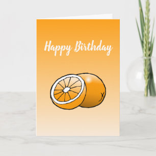 Cartão de Aniversário Laranja Dobrado
