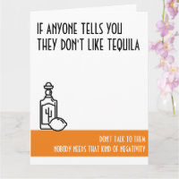 Cartão de aniversário laranja grande da Tequila Lo