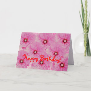 Cartão de Aniversário Lavatera Rosa