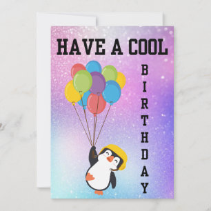 CARTÃO DE ANIVERSÁRIO LEGAL DE PINGUIM
