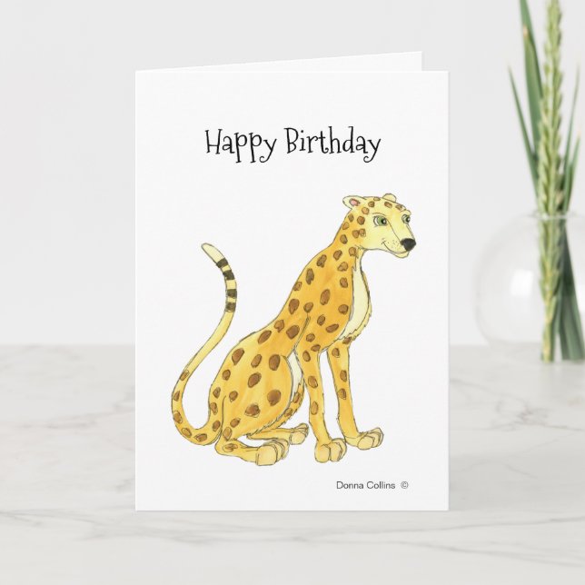Cartão de Aniversário Leopardo (Frente)
