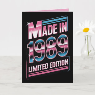 Cartão de Aniversário Limitado Feito em 1989 Retro