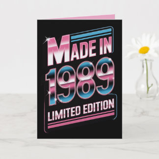 Cartão de Aniversário Limitado Feito em 1989 Retro