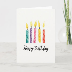 Cartão de Aniversário Listrado Brilhante