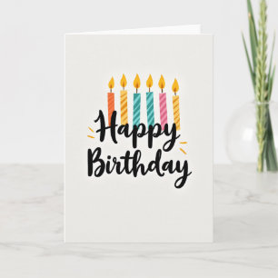 Cartão de Aniversário Listrado Caprichoso