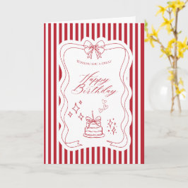 Cartão de Aniversário Listrado Chic