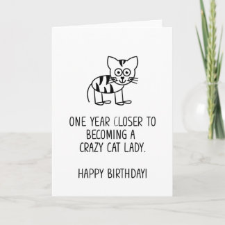 Cartão de Aniversário Louco para Gatos