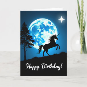Cartão de Aniversário Lua Azul