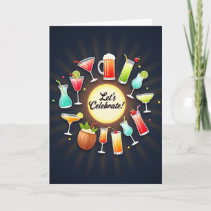 Cartão de Aniversário Luminoso para Festa