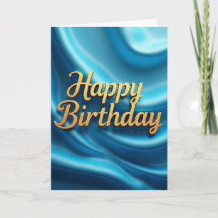 Cartão de Aniversário Luxo Dourado