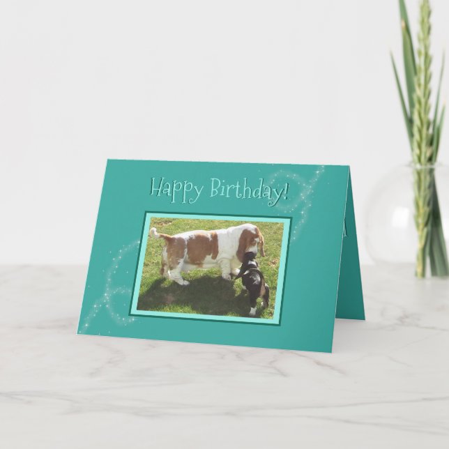 Cartão de aniversário mágico com ferros de basquet (Frente)