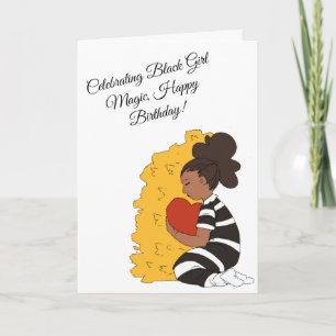 Cartão de Aniversário Mágico de Menina Negra