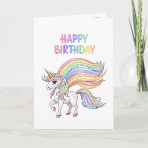 Cartão de Aniversário Mágico de Unicórnio