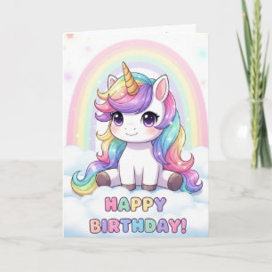 Cartão de Aniversário Mágico de Unicórnio Personal