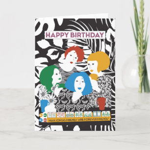 Cartão de Aniversário Mah Jong Amigos