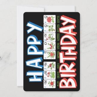 Cartão de Aniversário Mah Jongg