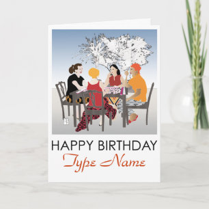 Cartão de Aniversário Mah Jongg Alfresco