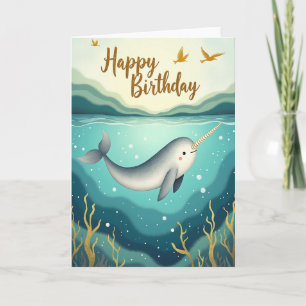 Cartão de Aniversário Marinho Luminoso
