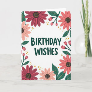 Cartão de Aniversário Maroon Bloom
