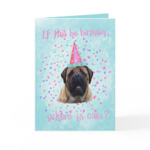 Cartão de Aniversário Mastiff