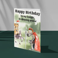 Cartão de Aniversário Medieval Cavaleiro