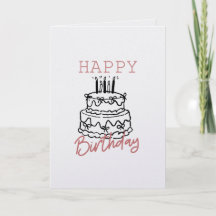 Cartão de Aniversário Médio - Aniversário Minimali
