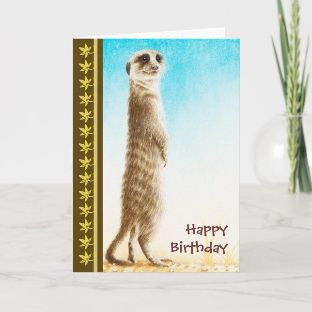 Cartão de aniversário Meerkat (Frente)