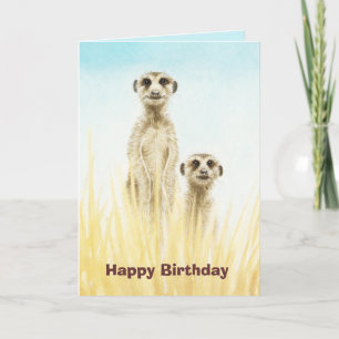 Cartão de Aniversário Meerkats